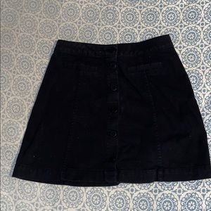 Black denim skirt